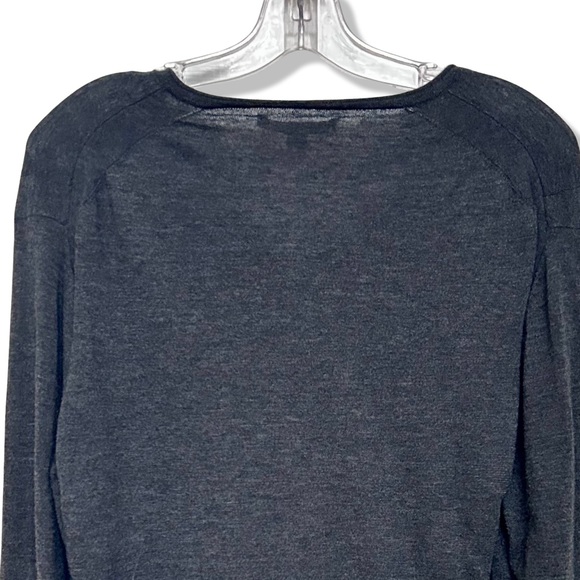 Men's John Varvatos Cotton Blend Charcoal V-Neck Sweater Size Large - Picture 6 of 13